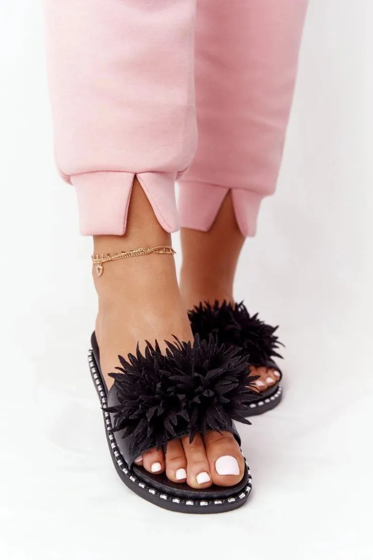 Buty damskie Vinceza Klapki Damskie Klasyczne*Gumowe Klapki Z Dżetami Vinceza 20-30101 Czarne