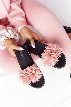 Damskie Buty damskie Vinceza Gumowe Klapki Z Dżetami Vinceza 20-30101 Różowe