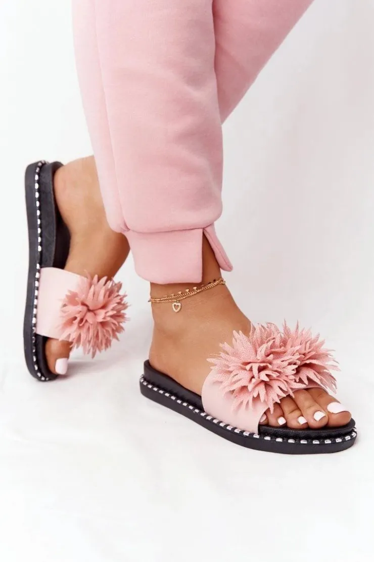 Damskie Buty damskie Vinceza Gumowe Klapki Z Dżetami Vinceza 20-30101 Różowe