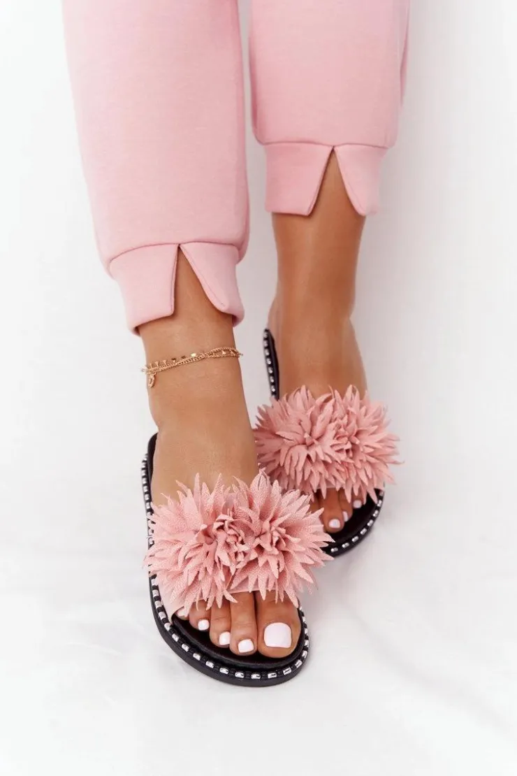 Damskie Buty damskie Vinceza Gumowe Klapki Z Dżetami Vinceza 20-30101 Różowe