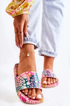 ZAXY Gumowe Pachnące Klapki JJ285097 Różowo-Zielone