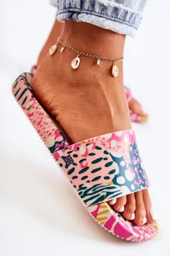 ZAXY Gumowe Pachnące Klapki JJ285097 Różowo-Zielone