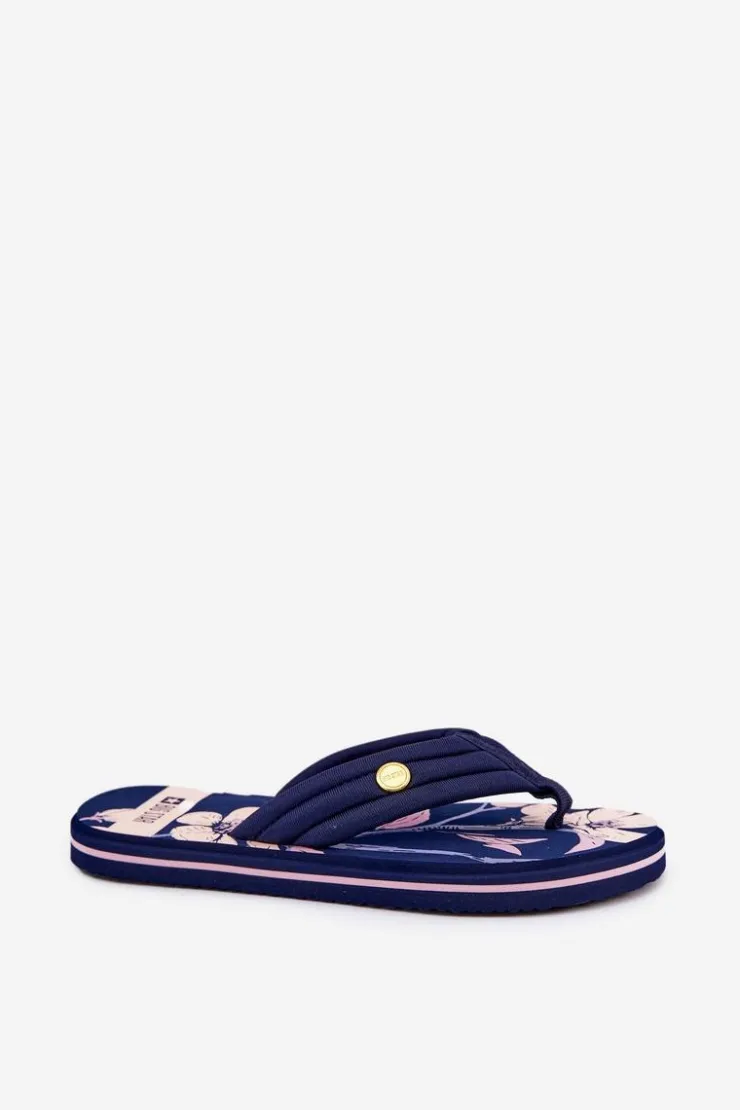 Hot Big Star Shoes Japonki Klapki Damskie Piankowe Big Star RR274A109 Granatowe Niebieski