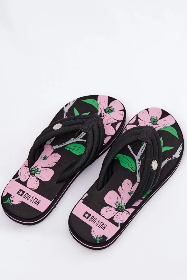 Damskie Big Star Shoes Japonki Klapki Damskie Piankowe Big Star RR274A111 Czarne