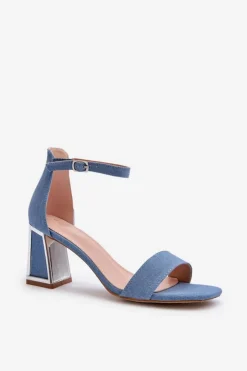 Boto Sandały Na Obcasie*Jeansowe Sandały Na Słupku Niebieskie Pholia