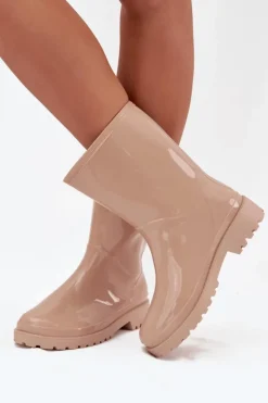 Damskie Boto Kalosze Damskie Beżowe Elvara