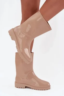 Damskie Boto Kalosze Damskie Beżowe Elvara