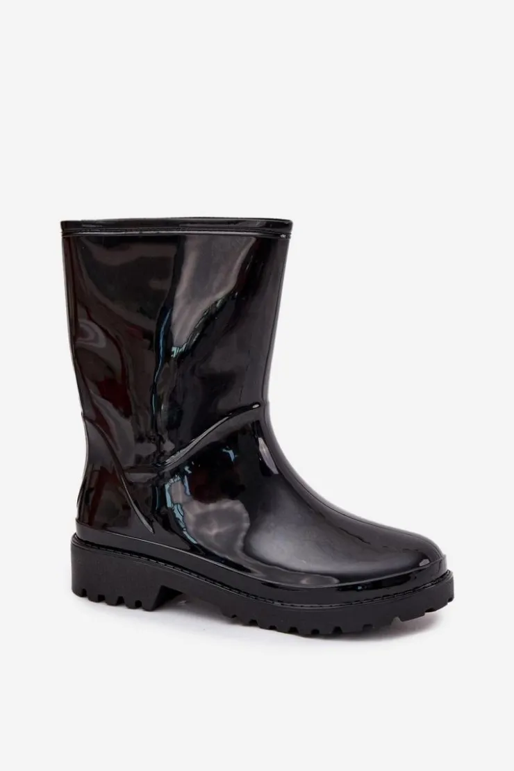 Boto Kalosze Damskie*Kalosze Damskie Czarne Elvara Czarny