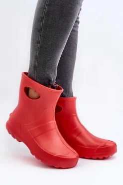 New Boto Kalosze Damskie Wodoszczelne LEMIGO GARDEN 752 Czerwone