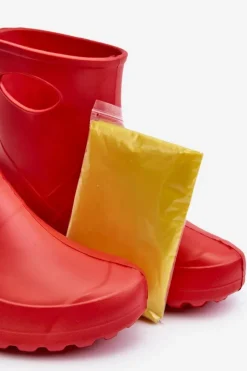 New Boto Kalosze Damskie Wodoszczelne LEMIGO GARDEN 752 Czerwone