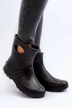Boto Kalosze Damskie*Kalosze Damskie Wodoszczelne LEMIGO GARDEN 752 Czarne
