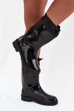 Boto Kalosze Damskie Ze Ściągaczem Czarne Kessia Czarny