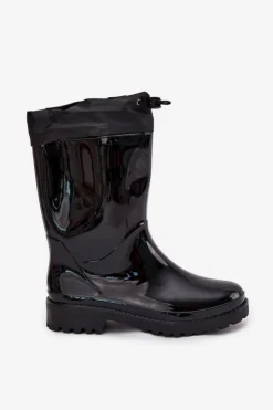 Boto Kalosze Damskie Ze Ściągaczem Czarne Kessia Czarny