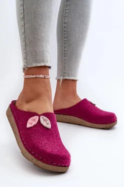 INBLU Kapcie Klasyczne|Klapki Damskie Klasyczne*Kapcie Damskie Filcowe ED000013 Fuksja