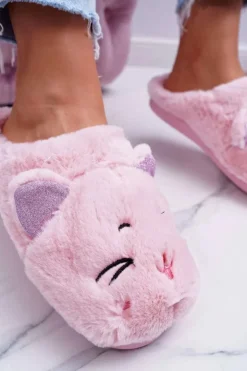 Boto Kapcie Klasyczne*Kapcie Damskie Kotki z Uszami Różowe Sleppyhead