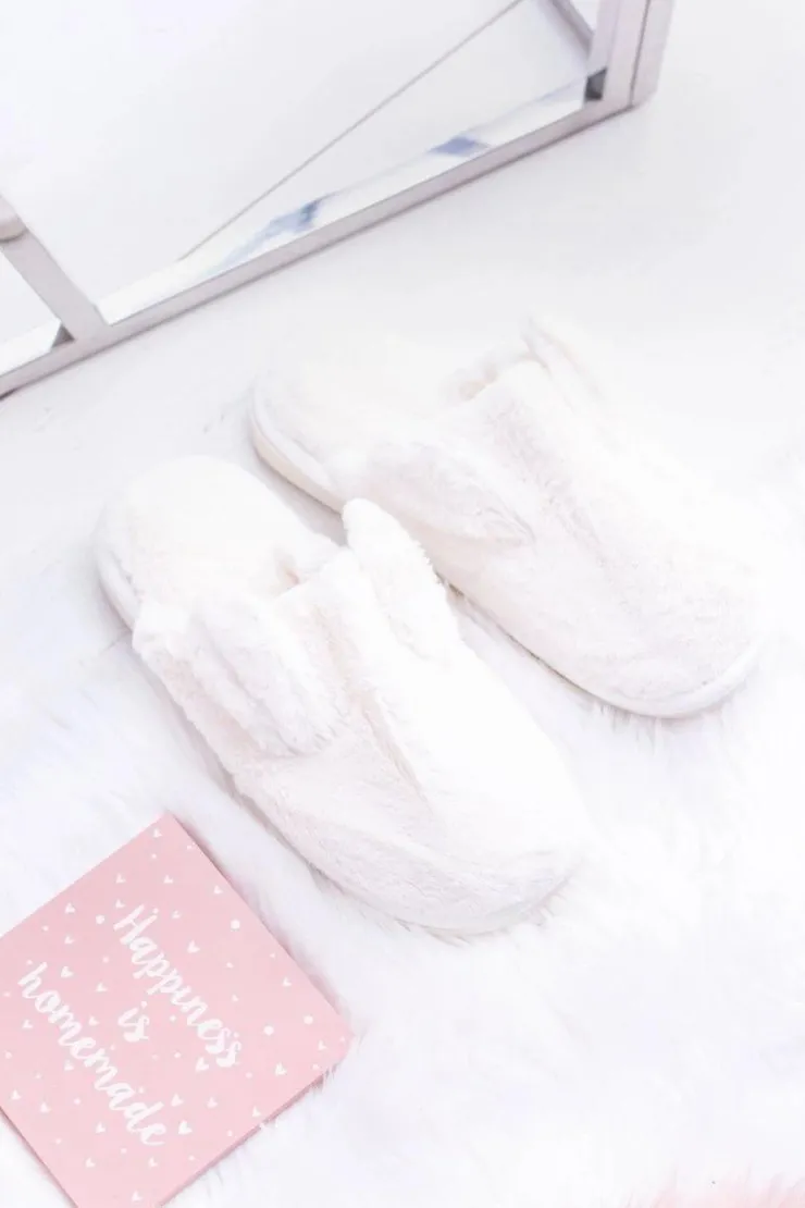 Damskie Boto Kapcie Damskie Króliki z Uszami Białe Alabama