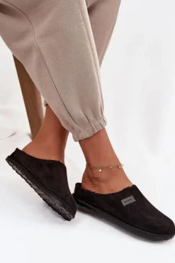 Online INBLU Kapcie Damskie Obuwie Domowe CS000045 Czarne Czarny