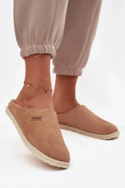 INBLU Kapcie Klasyczne|Klapki Damskie Klasyczne*Kapcie Damskie Obuwie Domowe CS000045 Camel Brązowy