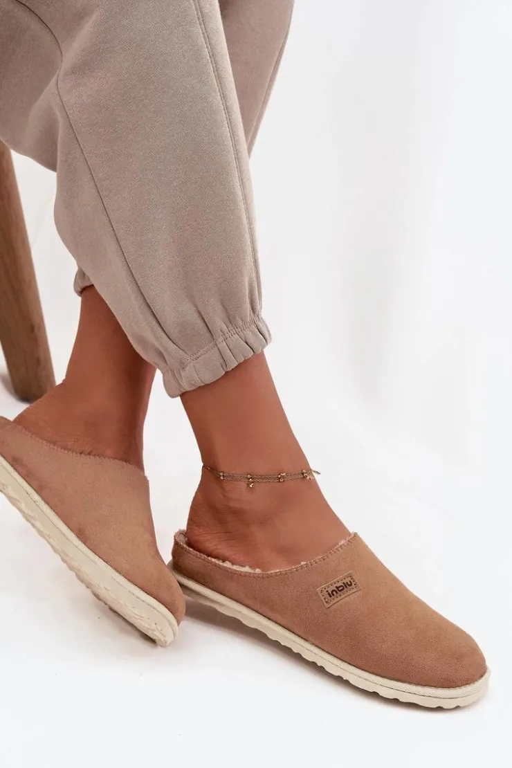 INBLU Kapcie Klasyczne|Klapki Damskie Klasyczne*Kapcie Damskie Obuwie Domowe CS000045 Camel Brązowy