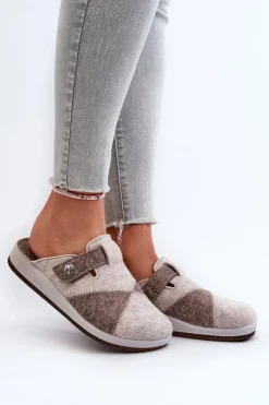 Clearance INBLU Kapcie Damskie Profilaktyczne CT000032 Beżowe