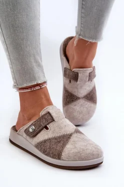 Clearance INBLU Kapcie Damskie Profilaktyczne CT000032 Beżowe