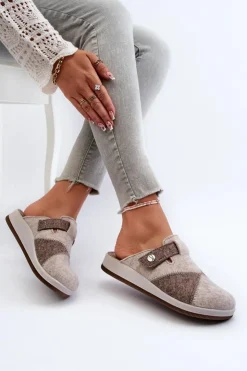 Clearance INBLU Kapcie Damskie Profilaktyczne CT000032 Beżowe