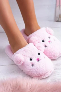 Damskie Boto Kapcie Damskie SOXO Myszki z Uszami Różowe