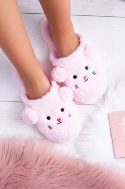 Damskie Boto Kapcie Damskie SOXO Myszki z Uszami Różowe