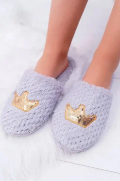 Boto Kapcie Damskie SOXO Złota Korona Szare