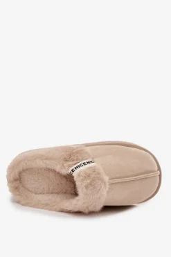 Boto Kapcie Damskie Z Futerkiem Jasnobeżowe Parisse Beżowy