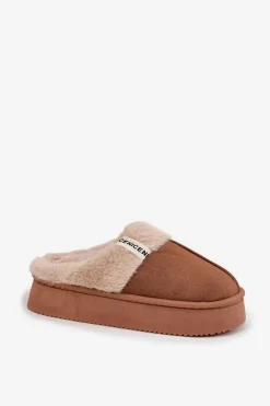 Damskie Boto Kapcie Damskie Z Futerkiem Brązowe Parisse