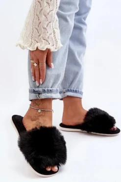 Damskie Boto Kapcie Damskie Z Futerkiem Czarne Vienitta