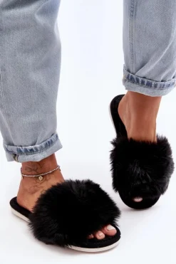 Damskie Boto Kapcie Damskie Z Futerkiem Czarne Vienitta