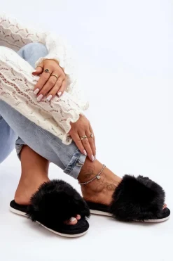 Damskie Boto Kapcie Damskie Z Futerkiem Czarne Vienitta