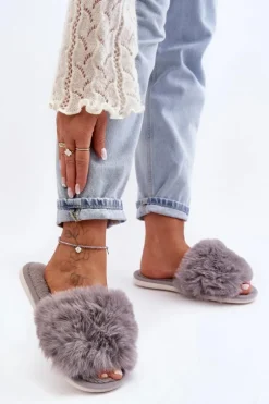 Sale Boto Kapcie Damskie Z Futerkiem Szare Vienitta