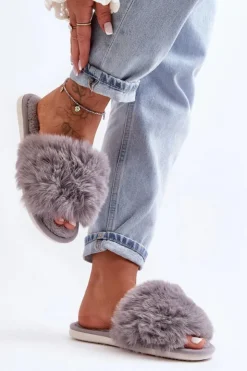 Sale Boto Kapcie Damskie Z Futerkiem Szare Vienitta