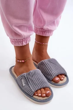 Damskie Boto Kapcie Damskie Z Przeszyciami Niebieskie Marique