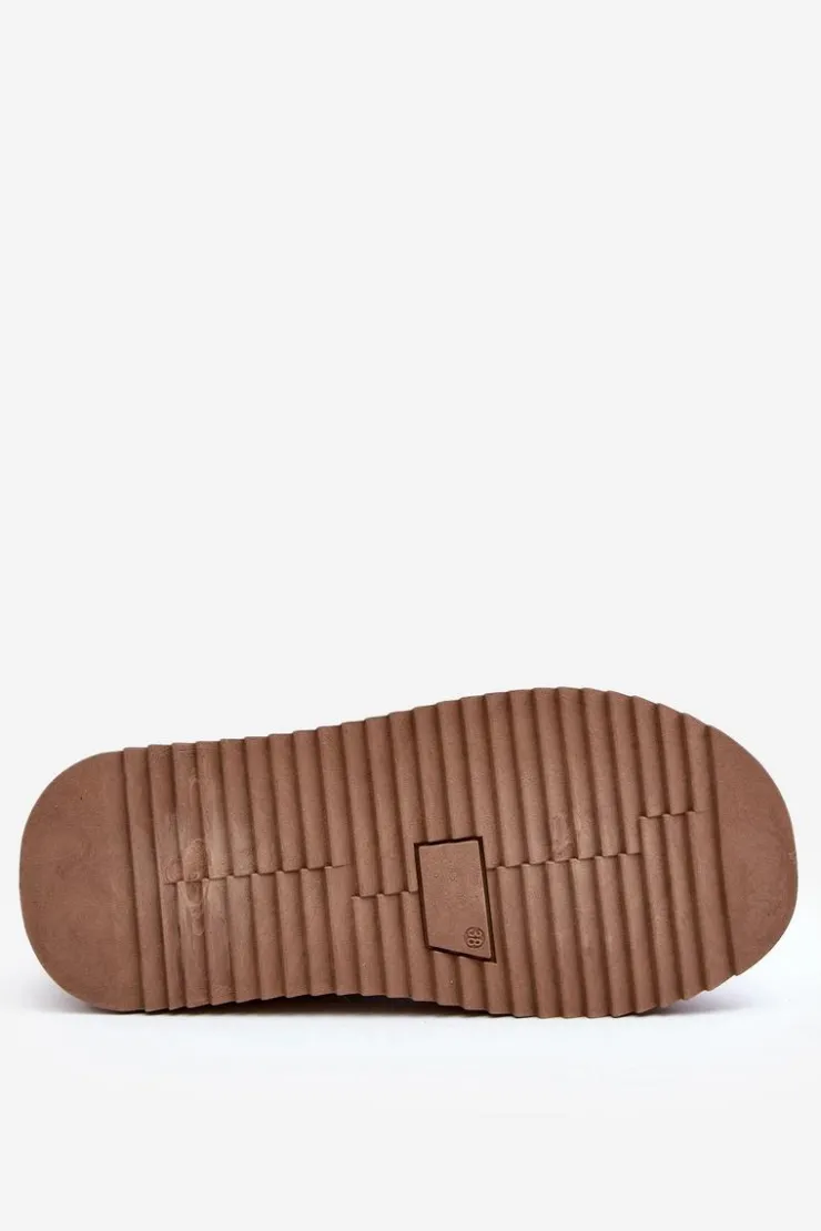 Hot Boto Kapcie Na Grubej Podeszwie Z Eko Zamszu Beżowe Sylva