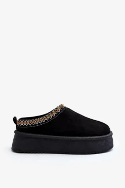 Best Boto Kapcie Na Grubej Podeszwie Z Eko Zamszu Czarne Sylva