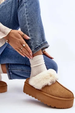 Damskie Boto Kapcie Śniegowce Damskie Na Grubej Podeszwie Camel Starlyn