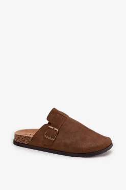 Boto Klapki Korkowe|Klapki Na Platformie*Klapki Chodaki Damskie i Na Platformie Z Klamrą Brązowe Selio Brązowy