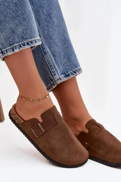 Boto Klapki Korkowe|Klapki Na Platformie*Klapki Chodaki Damskie i Na Platformie Z Klamrą Brązowe Selio Brązowy