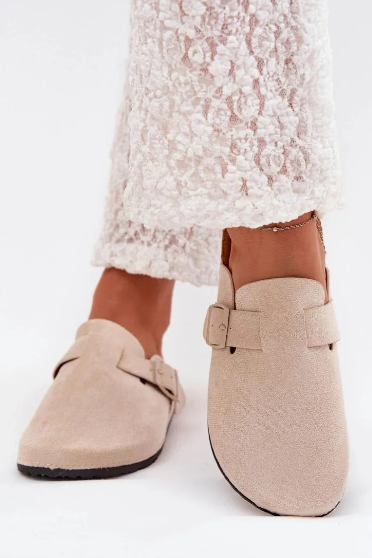 Boto Klapki Korkowe|Klapki Na Platformie*Klapki Chodaki Damskie i Na Korkowej Platformie Z Klamrą Jasnobeżowe Klarae