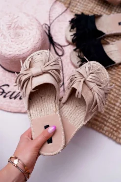 Damskie Boto Klapki Damskie Beżowe Boho Vices 8458