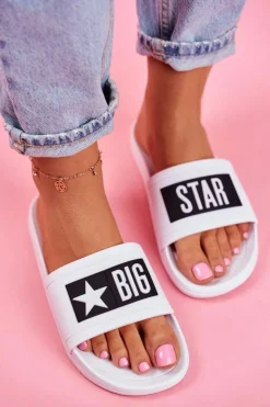 Damskie Big Star Shoes Klapki Damskie Big Star Białe DD274A264