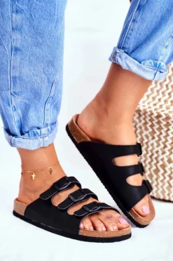 Damskie Big Star Shoes Klapki Damskie Big Star Czarne FF274625