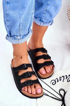 Damskie Big Star Shoes Klapki Damskie Big Star Czarne FF274625