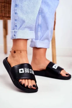 Damskie Big Star Shoes Klapki Damskie Big Star Czarne GG274040