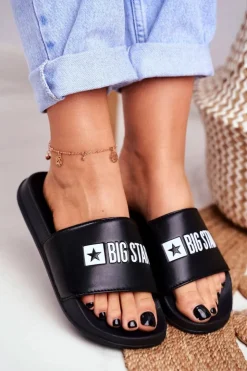 Damskie Big Star Shoes Klapki Damskie Big Star Czarne GG274040