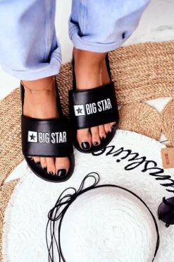 Damskie Big Star Shoes Klapki Damskie Big Star Czarne GG274040